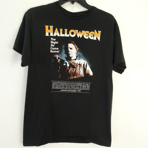 Halloween The Night He Came Home  Black Tee Medium 38-40 - Picture 1 of 5